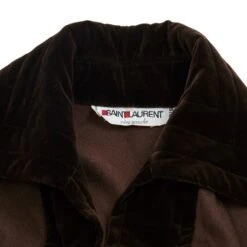 Yves Saint Laurent Brown Wool And Velvet Marron -Yves Saint Laurent 100258 4