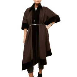 Yves Saint Laurent Brown Wool And Velvet Marron -Yves Saint Laurent 100258 5