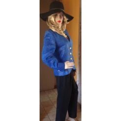 Yves Saint Laurent BLAZER CHYC EN SOIE BLEUE ET FIL OR Bleu Clair -Yves Saint Laurent 100373 3