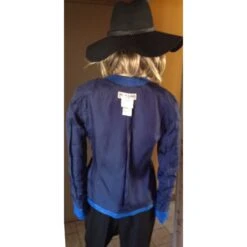 Yves Saint Laurent BLAZER CHYC EN SOIE BLEUE ET FIL OR Bleu Clair -Yves Saint Laurent 100373 4