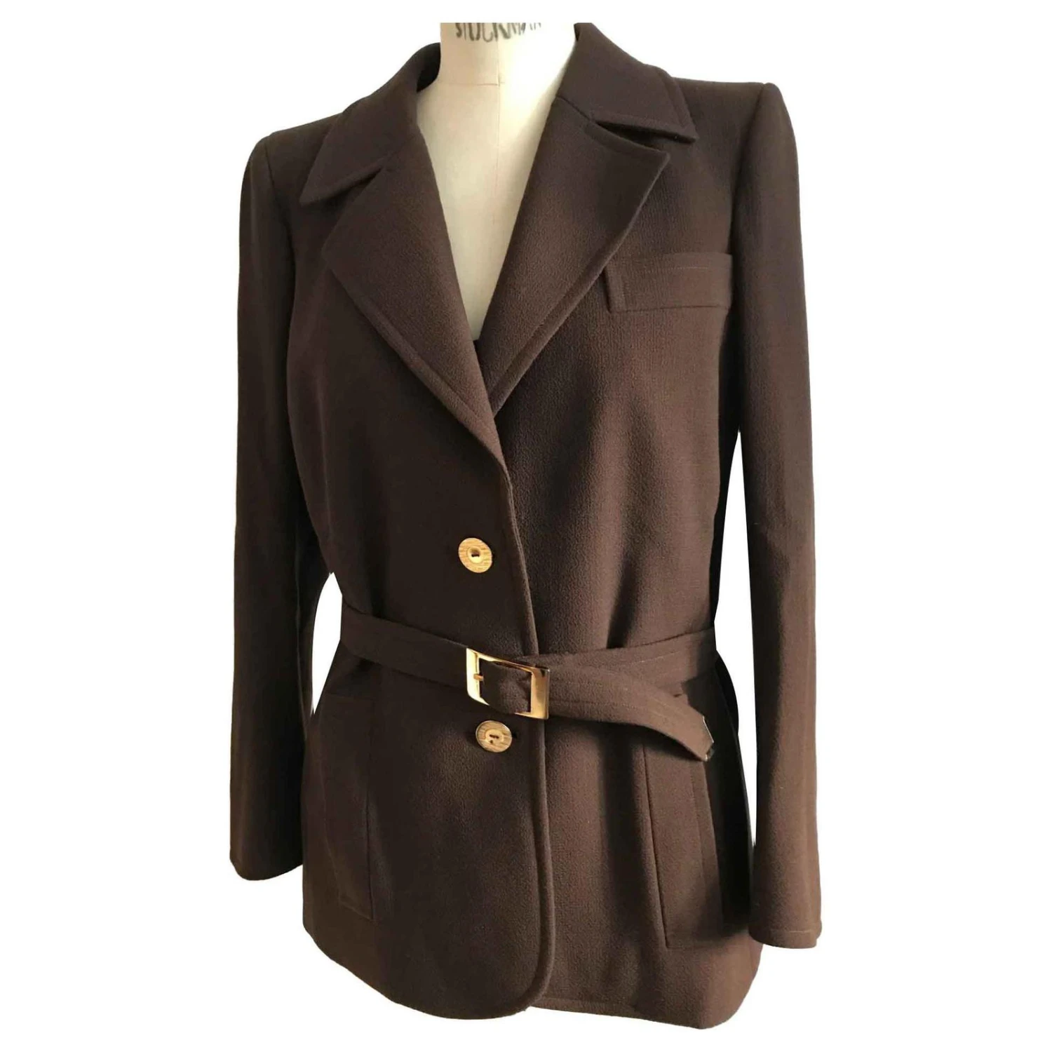 Yves Saint Laurent Tailleur Veste Pantalon Marron Foncé 4 Yves Saint Laurent Tailleur Veste Pantalon Marron Foncé – Image 2