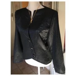 Yves Saint Laurent BLAZER NOIR À RAMAGES 12 Yves Saint Laurent BLAZER NOIR À RAMAGES -Yves Saint Laurent 151194 3