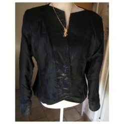 Yves Saint Laurent BLAZER NOIR À RAMAGES 16 Yves Saint Laurent BLAZER NOIR À RAMAGES -Yves Saint Laurent 151194 7