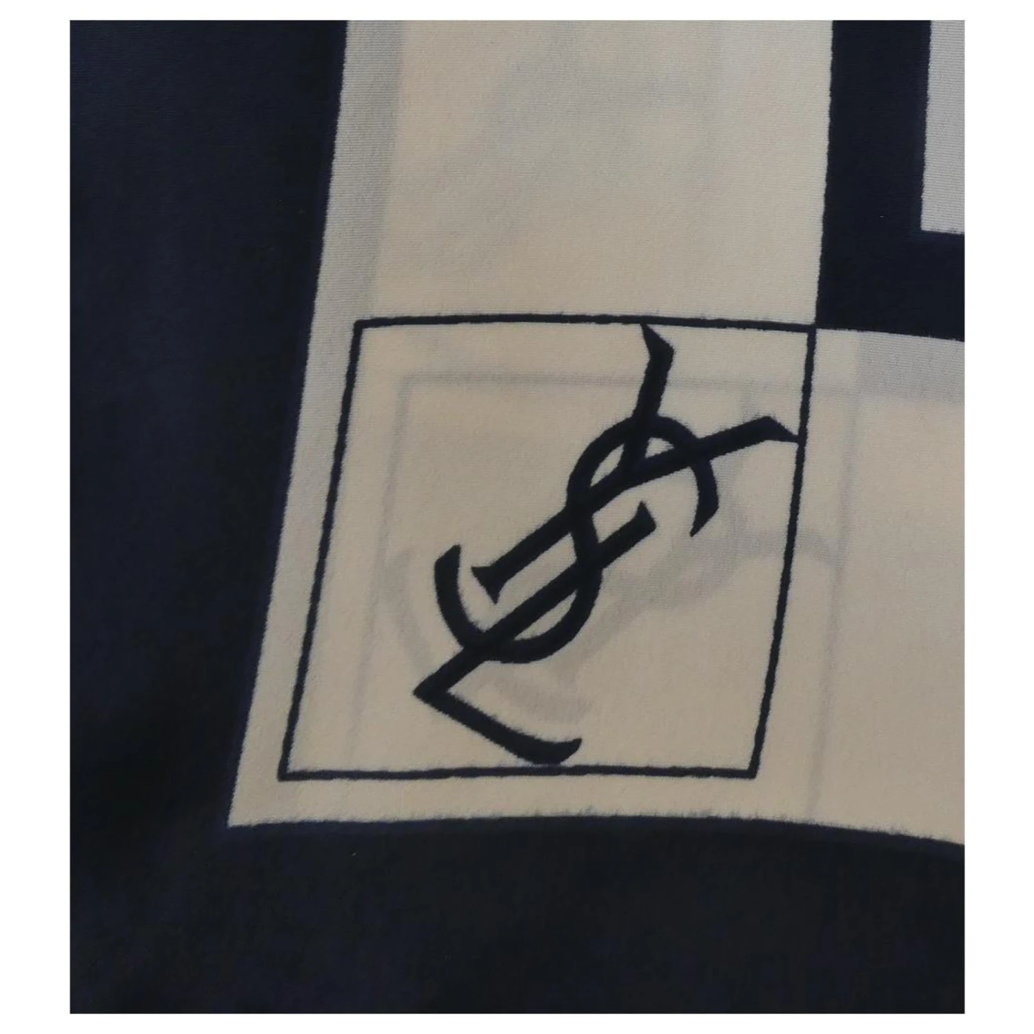 Yves Saint Laurent YSL Logos Blanc Bleu Marine 7 Yves Saint Laurent YSL Logos Blanc Bleu Marine – Image 5