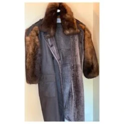 Yves Saint Laurent Magnifique Manteau De Vison D’élevage Et Cuir YSL Marron -Yves Saint Laurent 170697 4