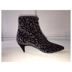 Yves Saint Laurent Bottines YSL Imprimées Léopard Multicolore -Yves Saint Laurent 173779 8