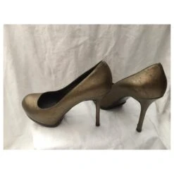 Yves Saint Laurent Escarpins Tribute Rive Gauche Noir Doré -Yves Saint Laurent 180207 4