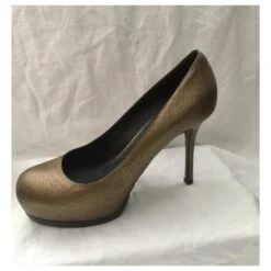 Yves Saint Laurent Escarpins Tribute Rive Gauche Noir Doré -Yves Saint Laurent 180207 5