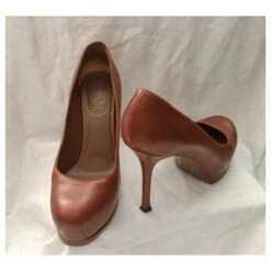 Yves Saint Laurent Escarpins YSL Tribute Rive Gauche Marron 11 Yves Saint Laurent Escarpins YSL Tribute Rive Gauche Marron -Yves Saint Laurent 180212 3