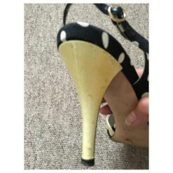 Yves Saint Laurent Escarpins YSK Vintage Polkadot Noir Blanc Jaune -Yves Saint Laurent 205559 10