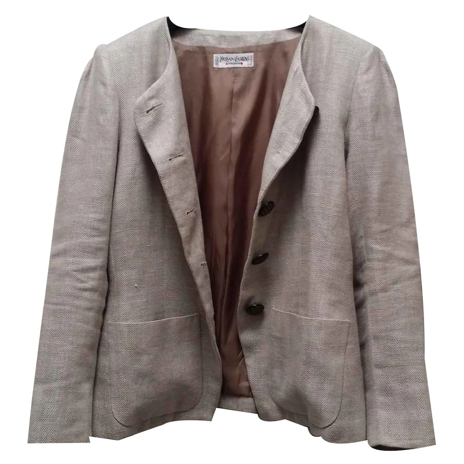 Veste En Lin Yves Saint Laurent Beige 4 Veste En Lin Yves Saint Laurent Beige – Image 2