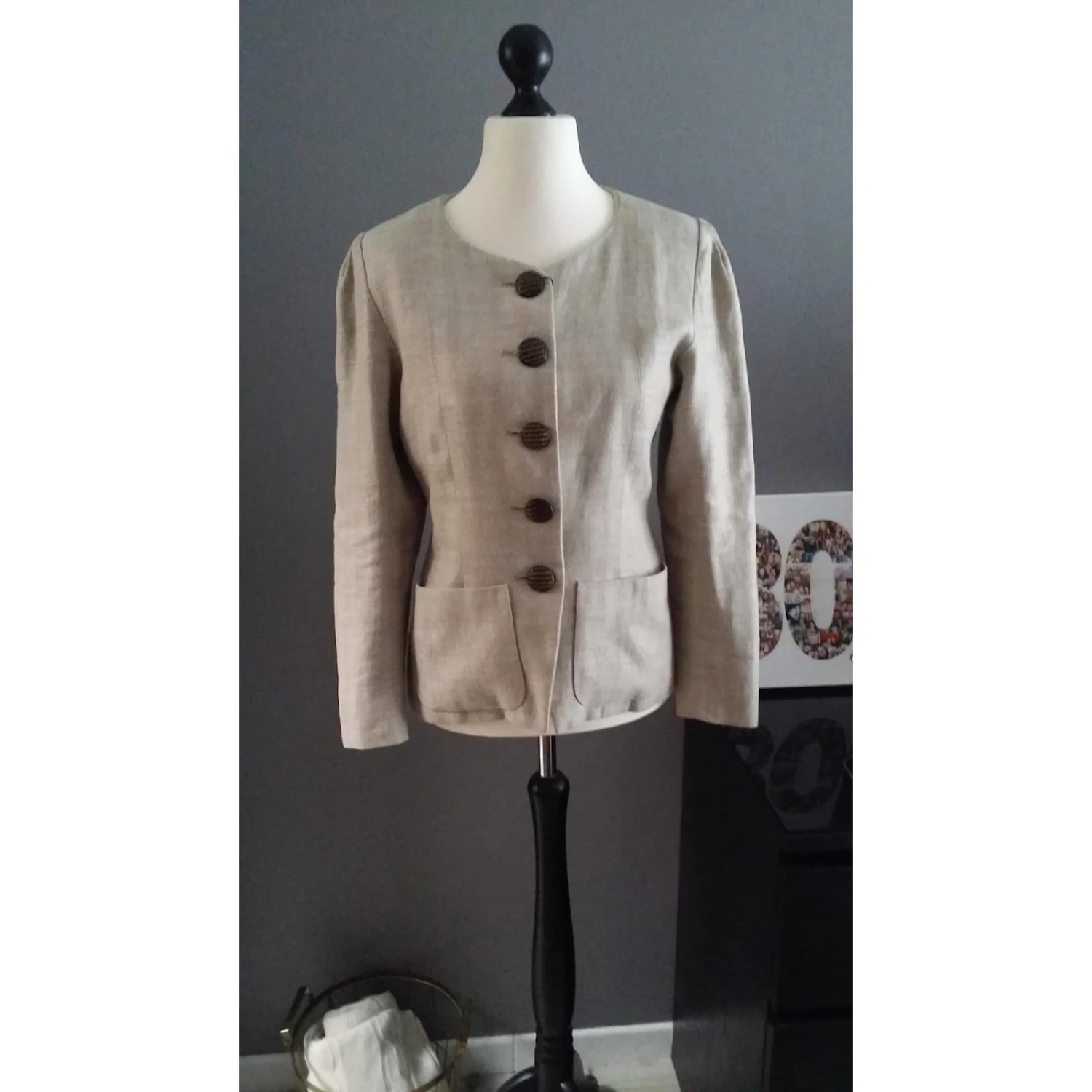 Veste En Lin Yves Saint Laurent Beige 5 Veste En Lin Yves Saint Laurent Beige – Image 3