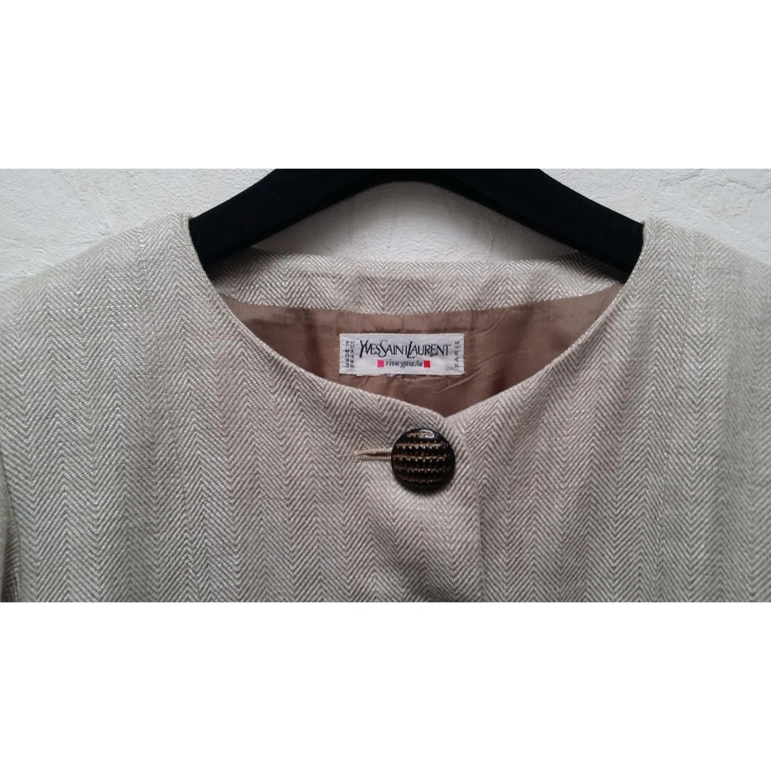 Veste En Lin Yves Saint Laurent Beige 8 Veste En Lin Yves Saint Laurent Beige – Image 6