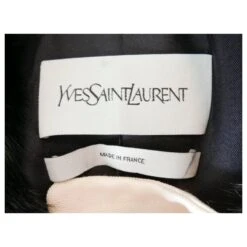 Yves Saint Laurent AW08 Manteau Ajusté En Laine Crème à Col En Vison Écru -Yves Saint Laurent 213171 5