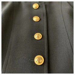 Yves Saint Laurent Manteau De Ville Vintage En Crêpe De Laine Bleu Marine -Yves Saint Laurent 219670 3