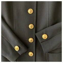 Yves Saint Laurent Manteau De Ville Vintage En Crêpe De Laine Bleu Marine -Yves Saint Laurent 219670 4