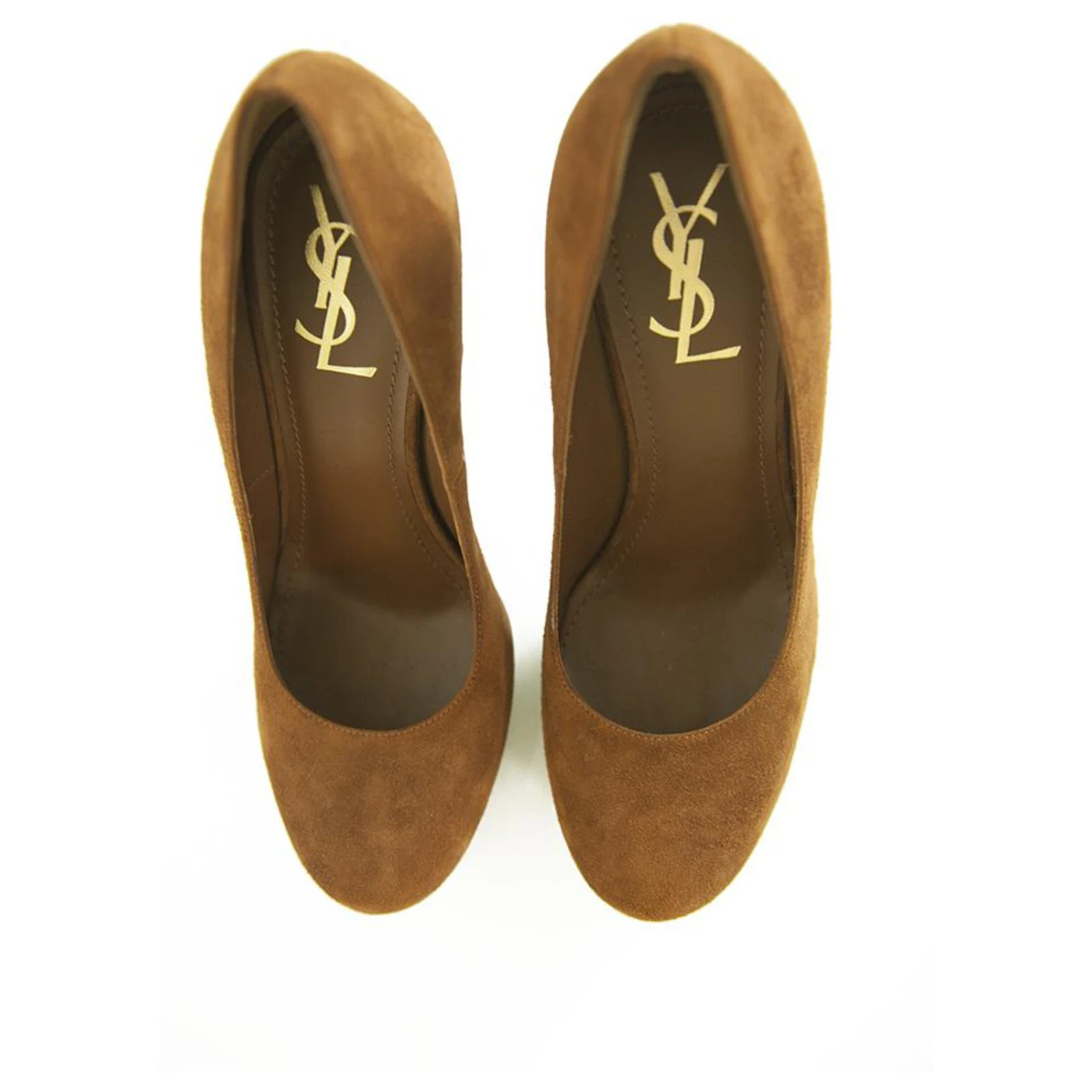 Yves Saint Laurent YSL Tribute TRIBTOO Escarpins à Talons Plateforme En Daim Marron à Bout Rond 40 8 Yves Saint Laurent YSL Tribute TRIBTOO Escarpins à Talons Plateforme En Daim Marron à Bout Rond 40 – Image 6