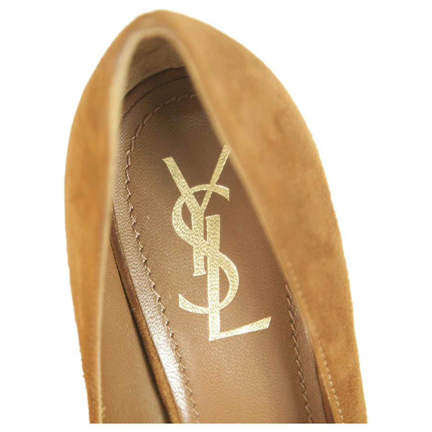 Yves Saint Laurent YSL Tribute TRIBTOO Escarpins à Talons Plateforme En Daim Marron à Bout Rond 40 9 Yves Saint Laurent YSL Tribute TRIBTOO Escarpins à Talons Plateforme En Daim Marron à Bout Rond 40 – Image 7