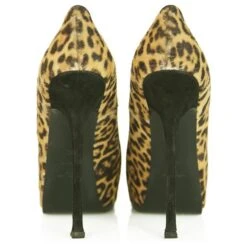 Yves Saint Laurent - Escarpins à Talons Tribtoo En Poil De Veau Léopard Marron 40 Chaussures -Yves Saint Laurent 228575 3