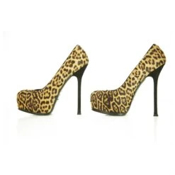 Yves Saint Laurent - Escarpins à Talons Tribtoo En Poil De Veau Léopard Marron 40 Chaussures -Yves Saint Laurent 228575 4