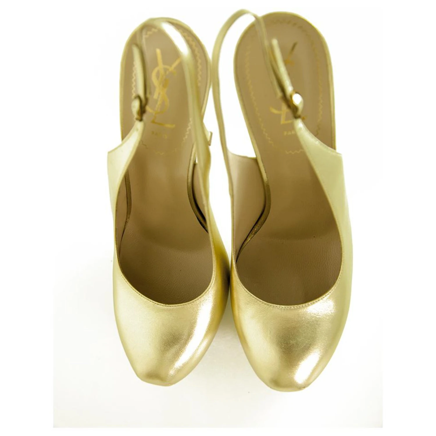 NEW YSL Tribute TRIBTOO Escarpins En Cuir Doré Yves Saint Laurent 40 8 NEW YSL Tribute TRIBTOO Escarpins En Cuir Doré Yves Saint Laurent 40 – Image 6