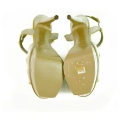 Yves Saint Laurent Escarpins à Talon Plateforme En Daim Gris YSL à Talon Ouvert 40 -Yves Saint Laurent 228804 8