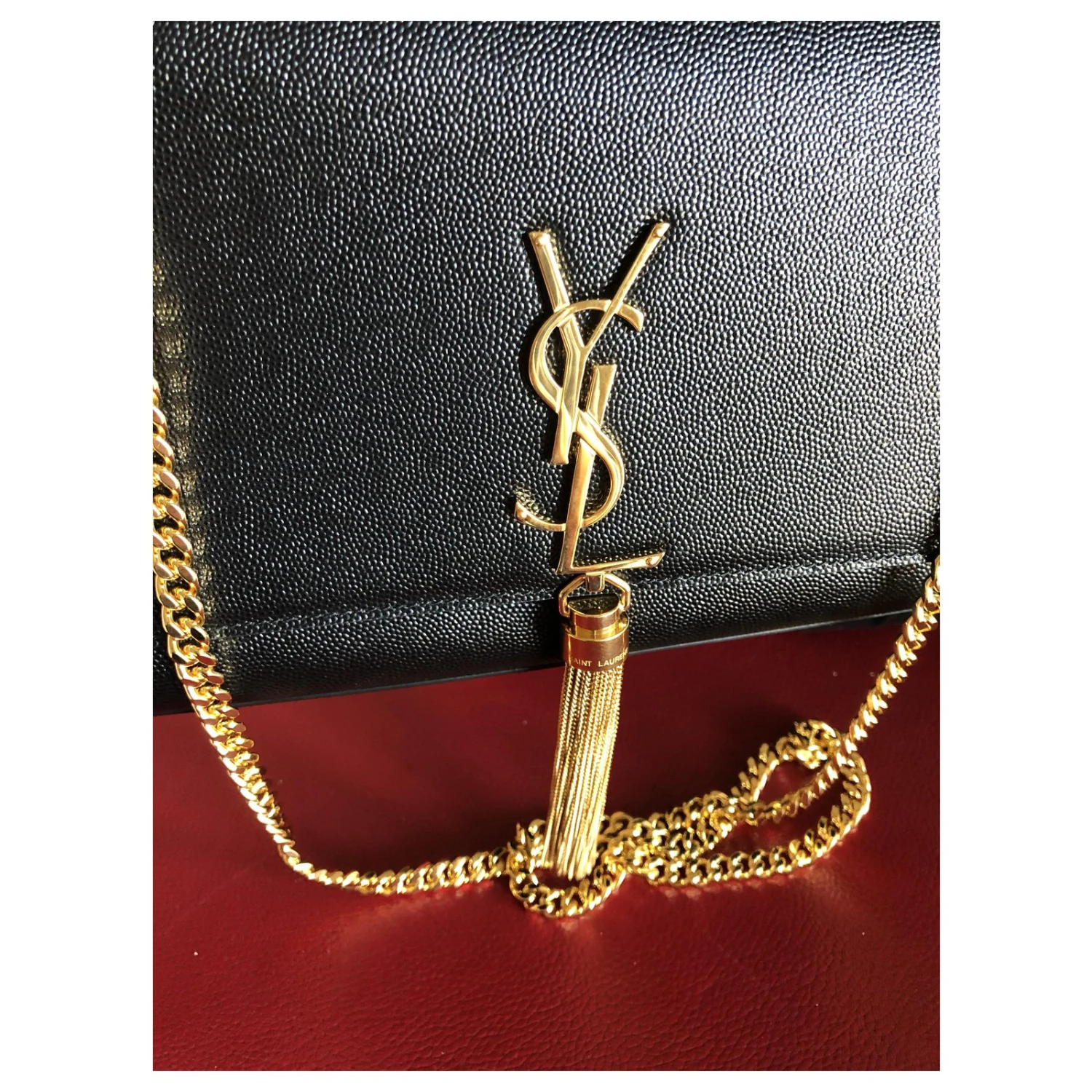 Yves Saint Laurent Pochette YSL Kate Avec Pompon Noir 4 Yves Saint Laurent Pochette YSL Kate Avec Pompon Noir – Image 2