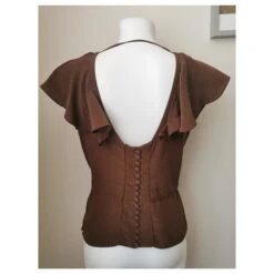 Yves Saint Laurent Top Marron -Yves Saint Laurent 263760 5