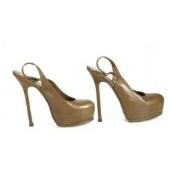 Yves Saint Laurent Escarpins YSL Tribute TRIBTOO En Cuir Marron Clair 38.5 14 Yves Saint Laurent Escarpins YSL Tribute TRIBTOO En Cuir Marron Clair 38.5 -Yves Saint Laurent 265233 5