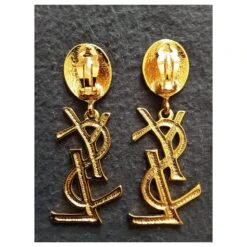 Yves Saint Laurent. Logo Clips. Bijouterie Dorée -Yves Saint Laurent 272587 3