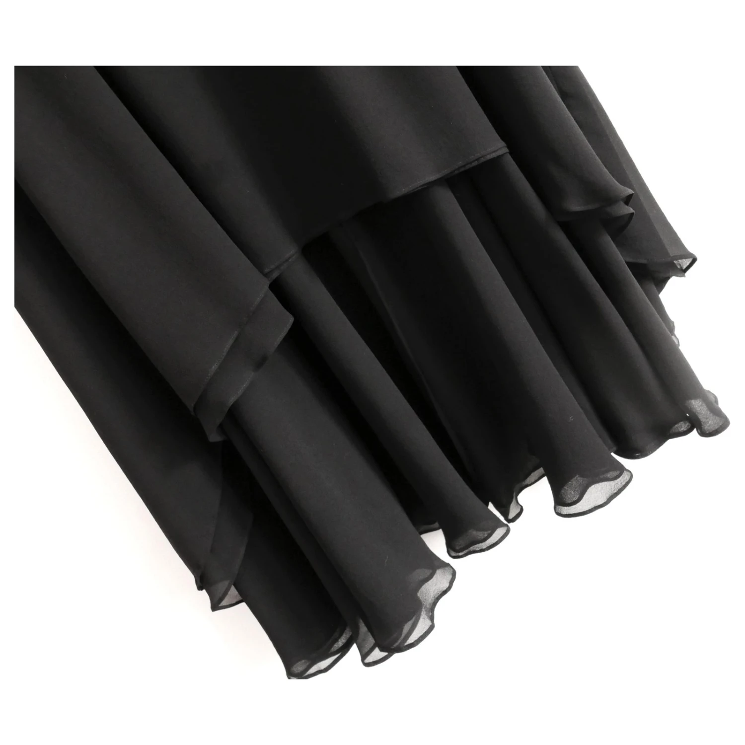 Yves Saint Laurent SS94 Jupe Haute Basse En Soie Noir 5 Yves Saint Laurent SS94 Jupe Haute Basse En Soie Noir – Image 3