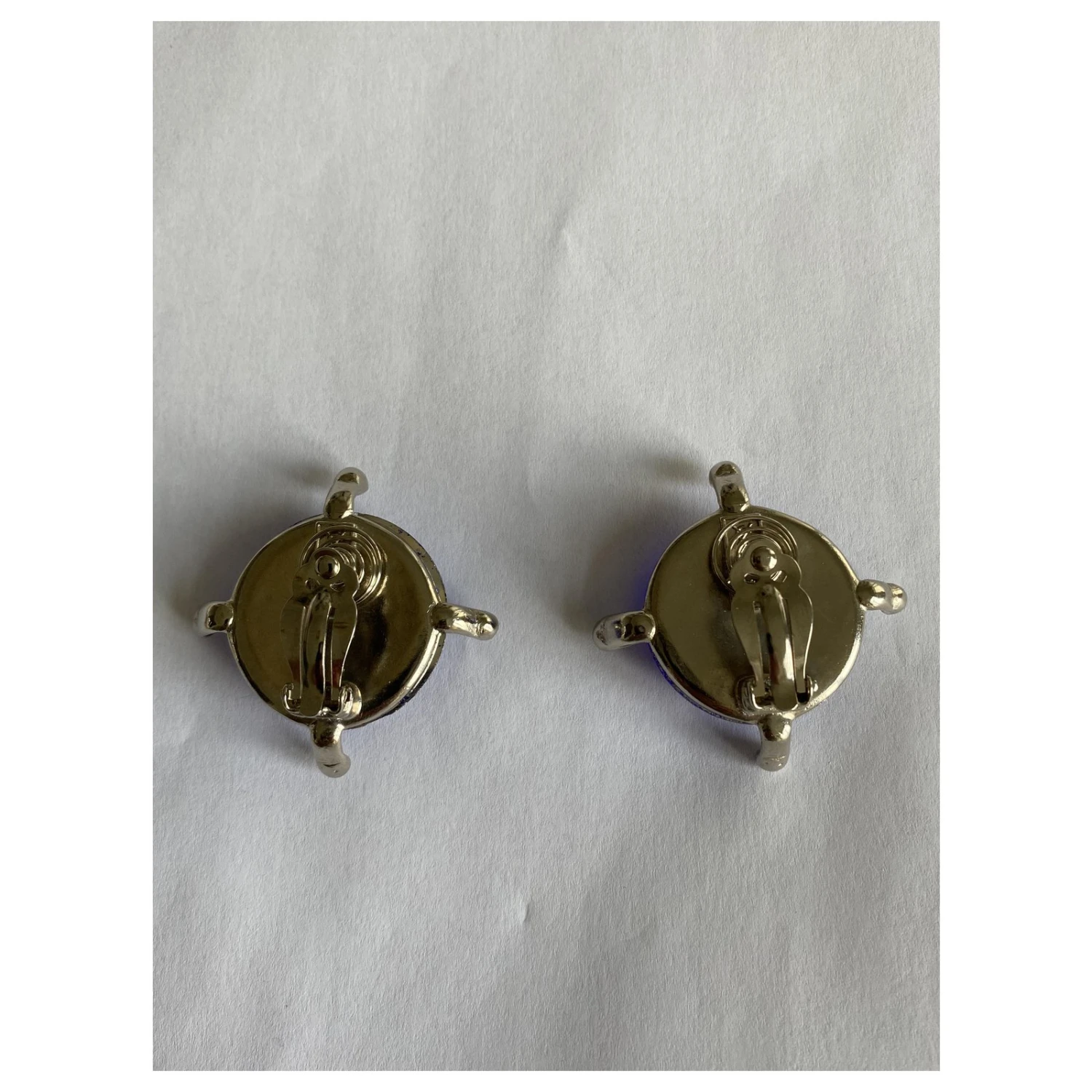 Yves Saint Laurent Boucles D'oreilles Clip YSL Bleu 4 Yves Saint Laurent Boucles D'oreilles Clip YSL Bleu â Image 2