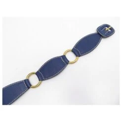 CEINTURE YVES SAINT LAURENT TAILLE 70 EN CUIR GRAINE BLEU & ANNEAUX BELT -Yves Saint Laurent 311843 4