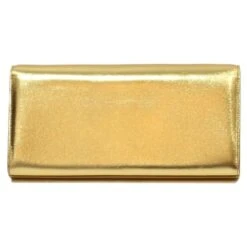 Yves Saint Laurent POCHETTE SAINT LAURENT EN CUIR DORE A RABAT FERMOIR YSL DORE INTERIEUR DAIM NOIR Doré -Yves Saint Laurent 320153 3