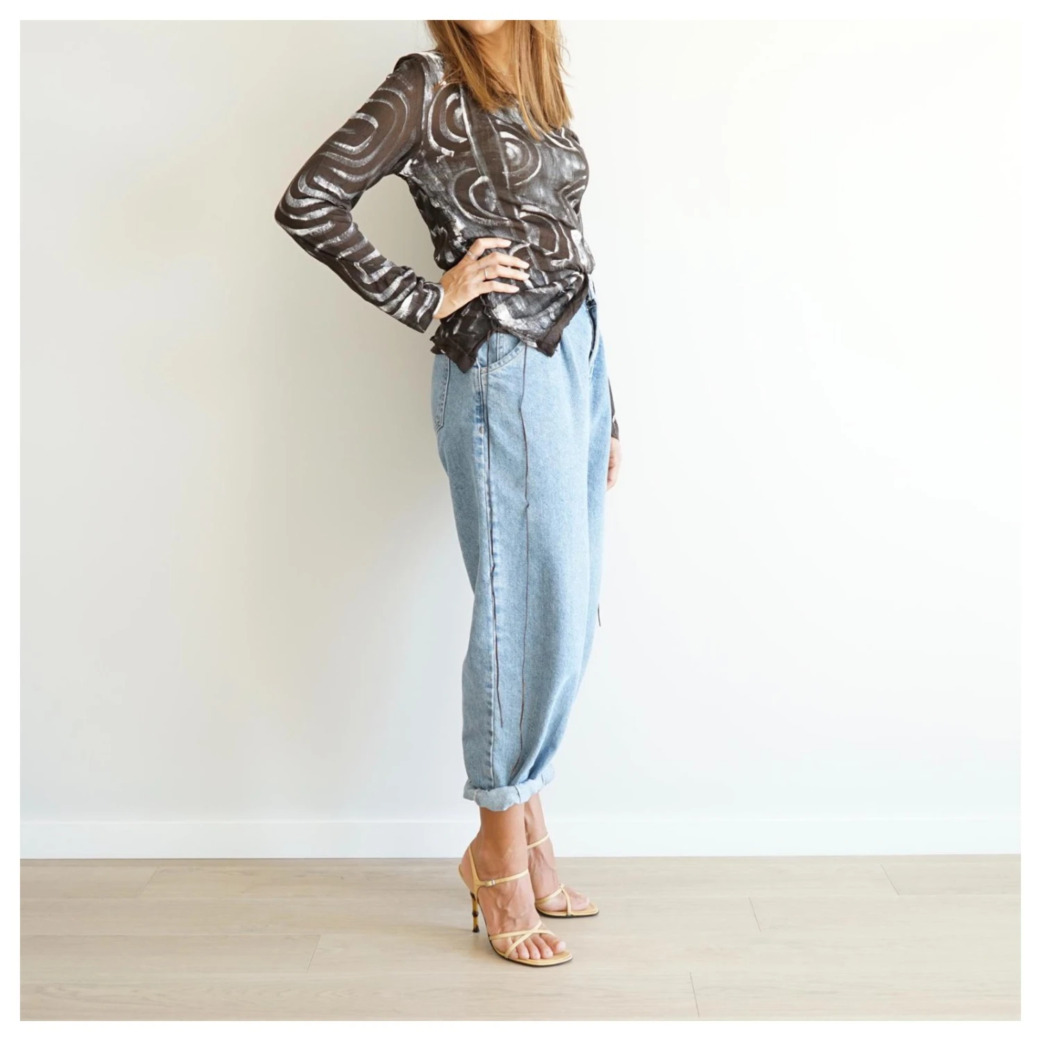 Yves Saint Laurent Tricots Marron Blanc 7 Yves Saint Laurent Tricots Marron Blanc – Image 6