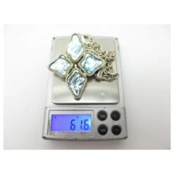 VINTAGE COLLIER YVES SAINT LAURENT BROCHE PIERRE BLEUE GOOSSENS BROOCH NECKLACE Argenté -Yves Saint Laurent 328930 10