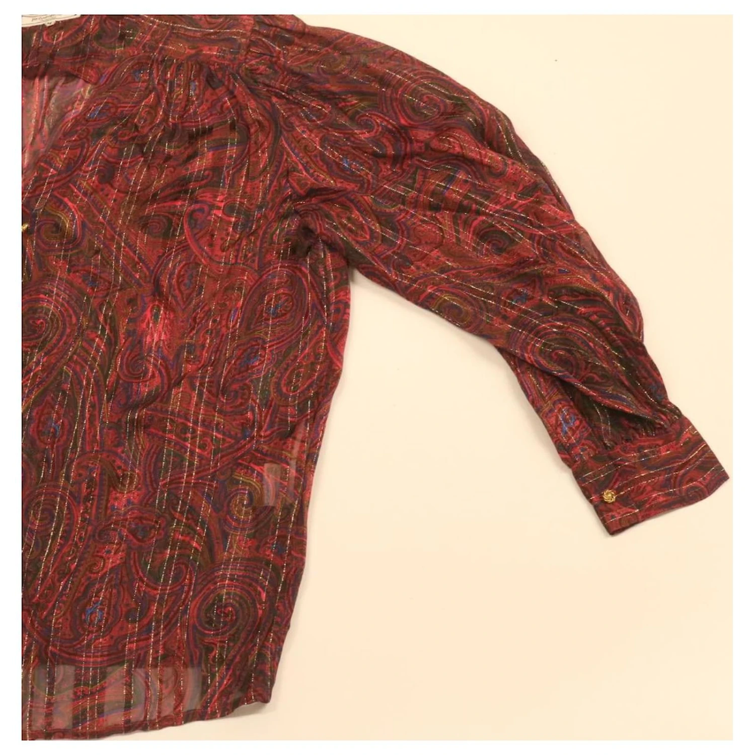 Chemise YVES SAINT LAURENT Noir Polyester YSL Auth Ar4144 Rouge 6 Chemise YVES SAINT LAURENT Noir Polyester YSL Auth Ar4144 Rouge – Image 4