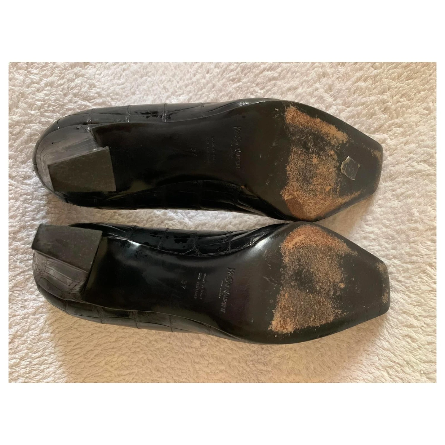 Yves Saint Laurent Escarpins En Cuir Imprimé Vintage Noir 7 Yves Saint Laurent Escarpins En Cuir Imprimé Vintage Noir – Image 5