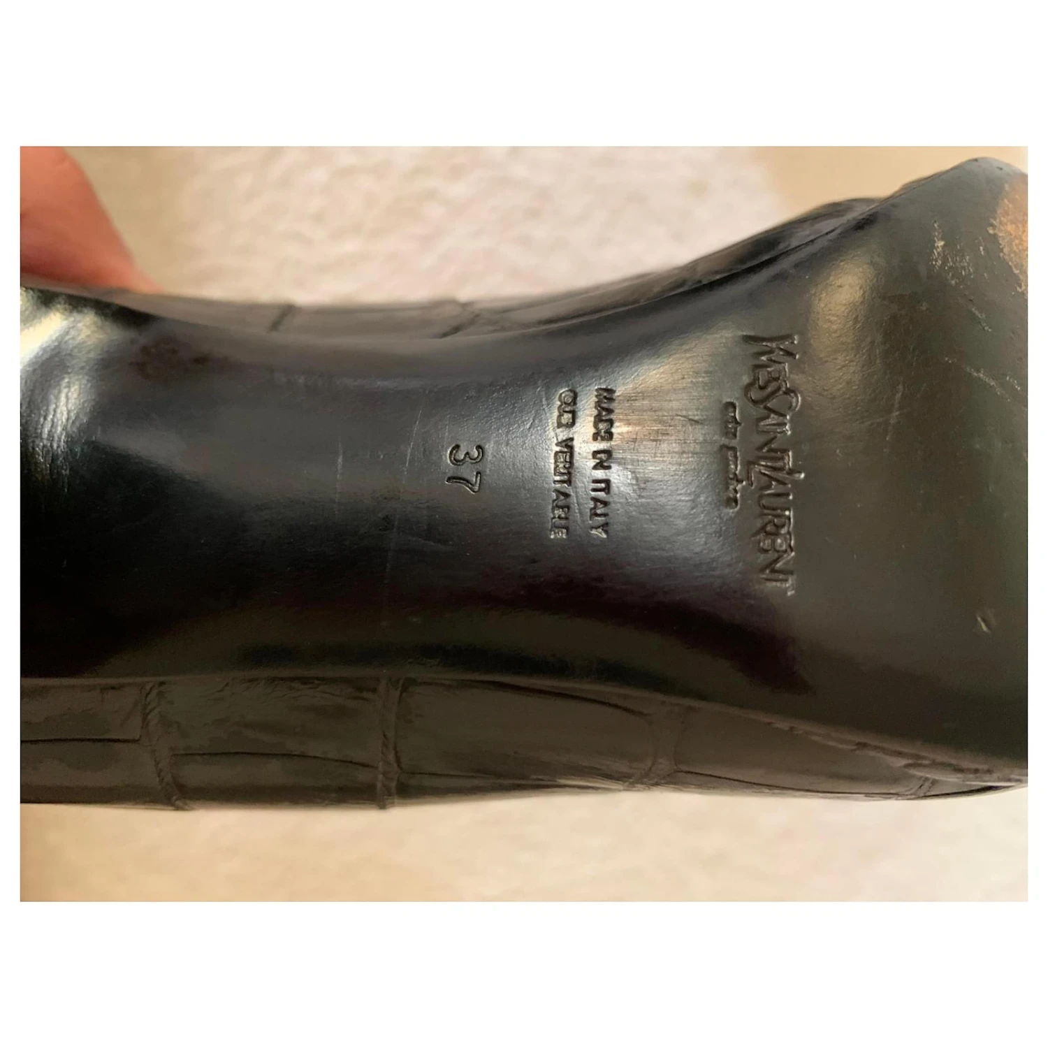 Yves Saint Laurent Escarpins En Cuir Imprimé Vintage Noir 8 Yves Saint Laurent Escarpins En Cuir Imprimé Vintage Noir – Image 6