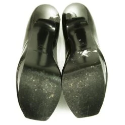 Yves Saint Laurent YSL Tribute Escarpins à Plateforme En Cuir Verni Noir à Bout Rond 37 -Yves Saint Laurent 343643 3