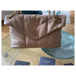 Yves Saint Laurent Loulou Puffer Médium Beige -Yves Saint Laurent 357716 7