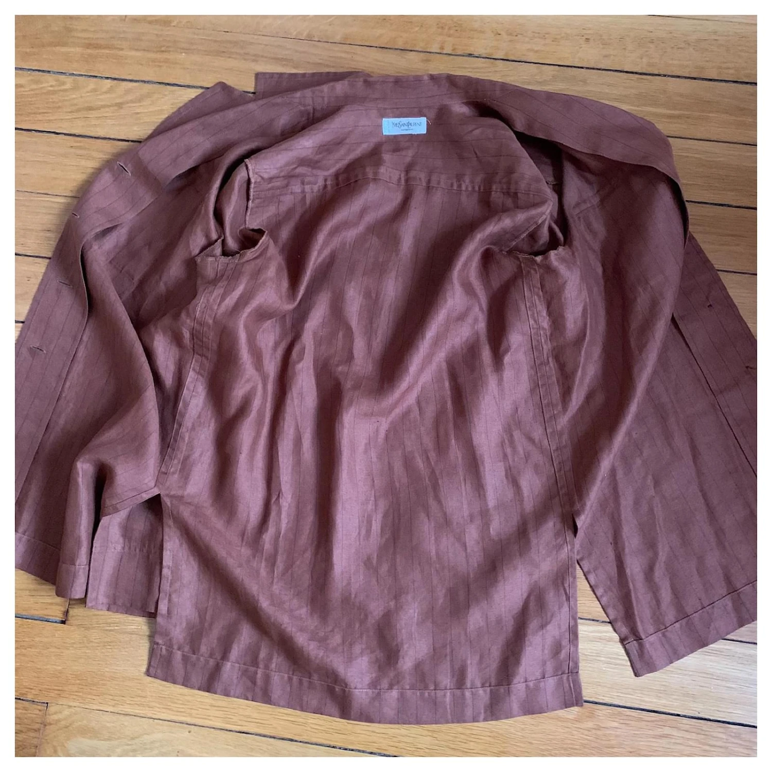 Veste Vintage Yves Saint Laurent Marron 4 Veste Vintage Yves Saint Laurent Marron – Image 2