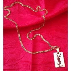 Yves Saint Laurent PENDENTIF PLAQUE FORÇAT Doré -Yves Saint Laurent 37909 4