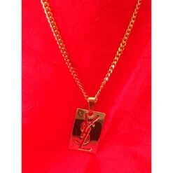 Yves Saint Laurent PENDENTIF PLAQUE FORÇAT Doré -Yves Saint Laurent 37909 6