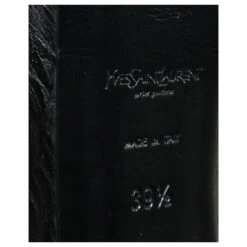 Yves Saint Laurent Escarpins à Bout Rond En Cuir Texturé Noir -Yves Saint Laurent 383618 7