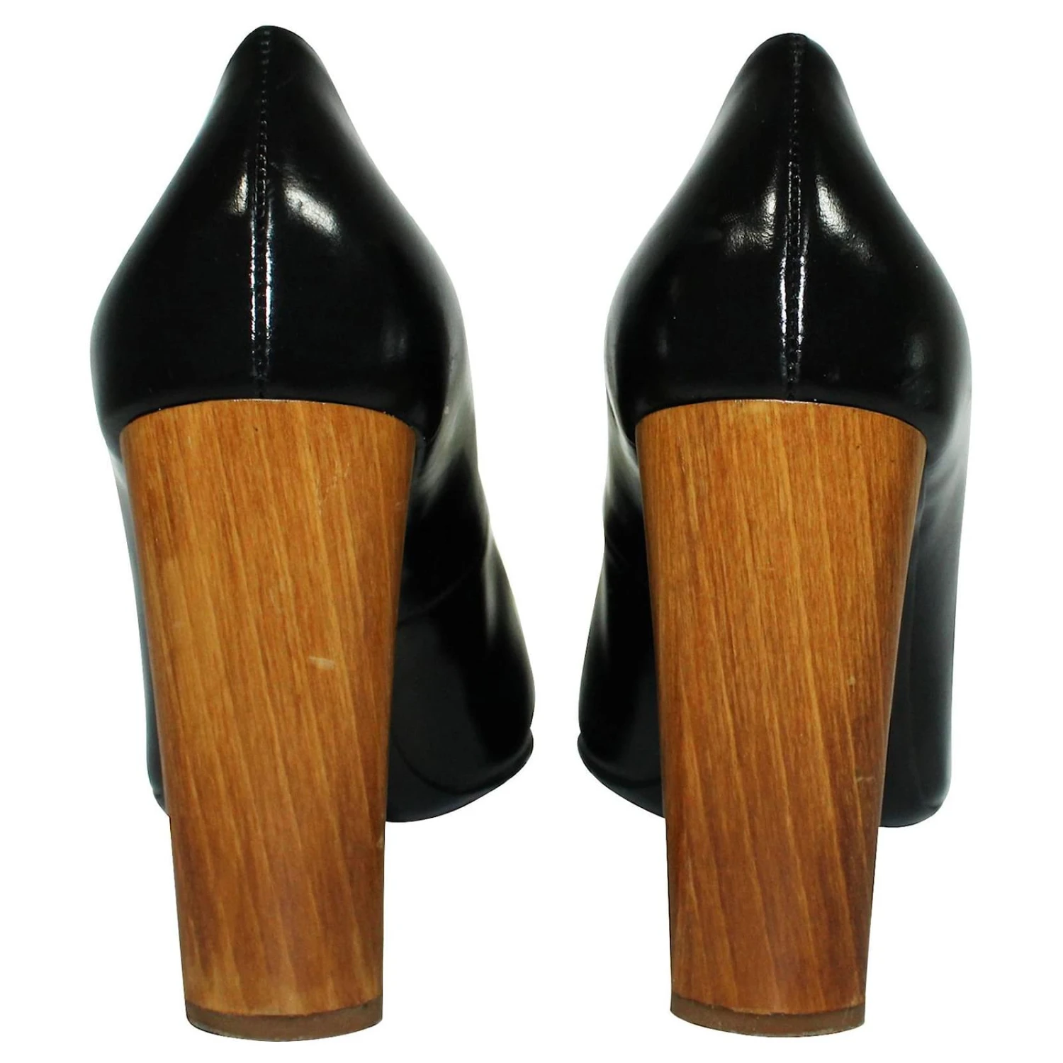 Yves Saint Laurent Escarpins En Cuir Noir à Talons En Bois 5 Yves Saint Laurent Escarpins En Cuir Noir à Talons En Bois – Image 4