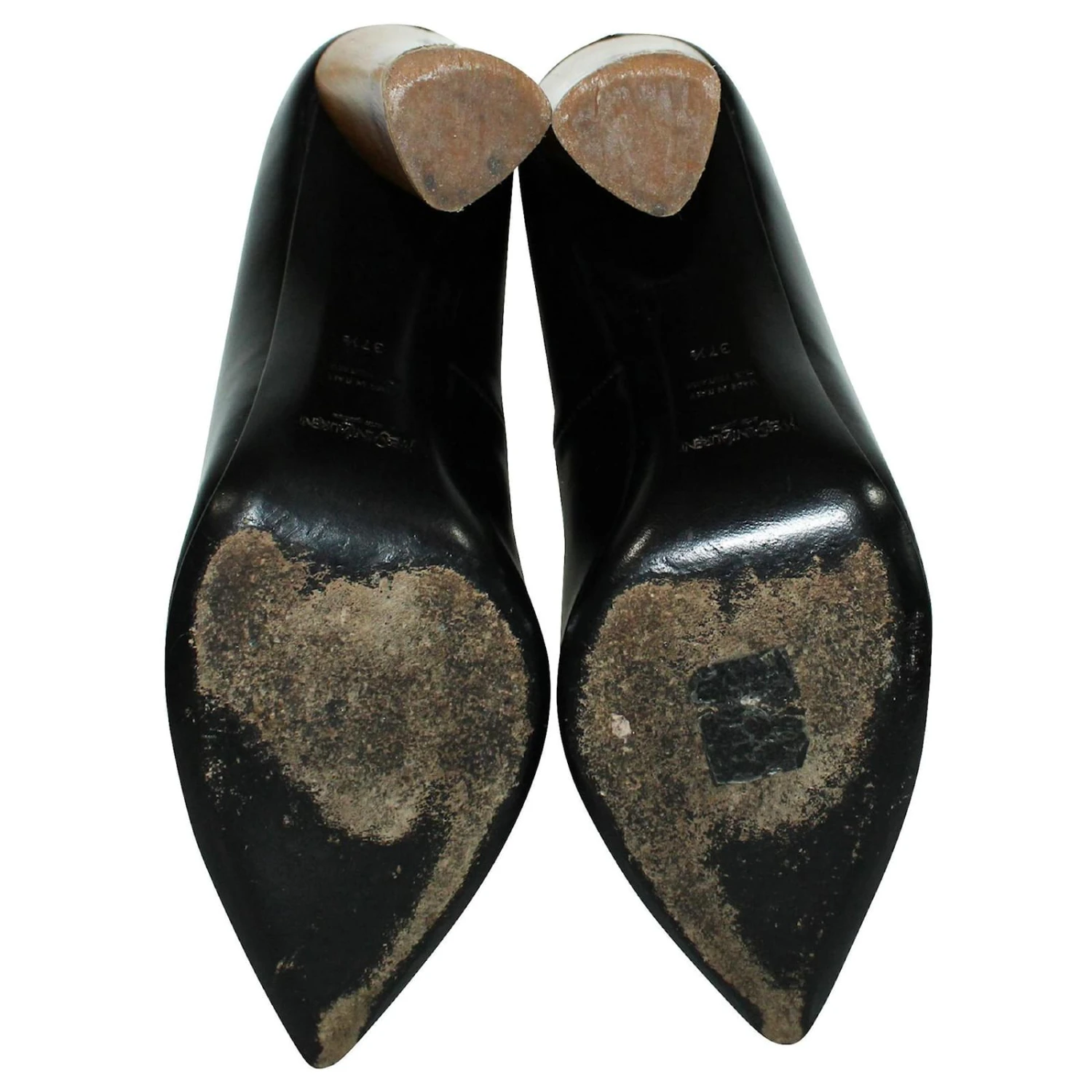 Yves Saint Laurent Escarpins En Cuir Noir à Talons En Bois 6 Yves Saint Laurent Escarpins En Cuir Noir à Talons En Bois – Image 5