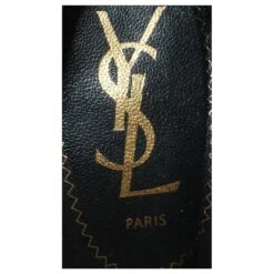 Yves Saint Laurent Talons Compensés En Cuir Gris Foncé -Yves Saint Laurent 392449 7