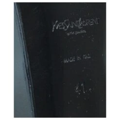 Yves Saint Laurent Talons Compensés En Cuir Gris Foncé -Yves Saint Laurent 392449 8