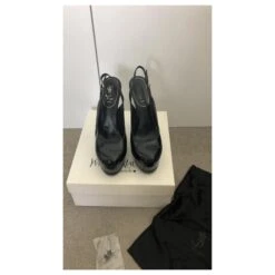 Yves Saint Laurent Escarpins YSL TribToo Rive Gauche Verni Noir 12 Yves Saint Laurent Escarpins YSL TribToo Rive Gauche Verni Noir -Yves Saint Laurent 401083 4